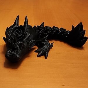 3D Printed Rose Black Dragon articulated figure / toy 5"+ NEW!